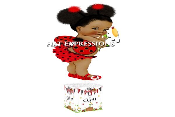 Ladybug Baby Shower Centerpiece, Ladybug Girl with Flower