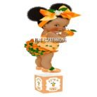 Little Cutie Orange Girl Polka Dots Baby Shower Centerpiece