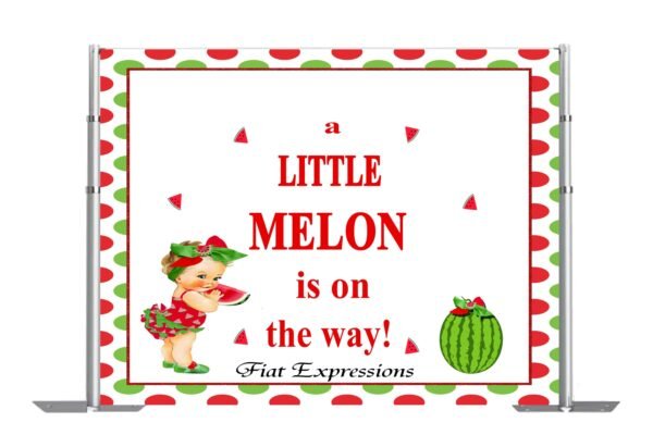 Watermelon Girl Red & Green Baby Shower Poster Backdrop Digital File
