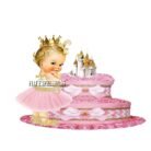 Princess Diaper Cake Gold Pink Chevron with Castle