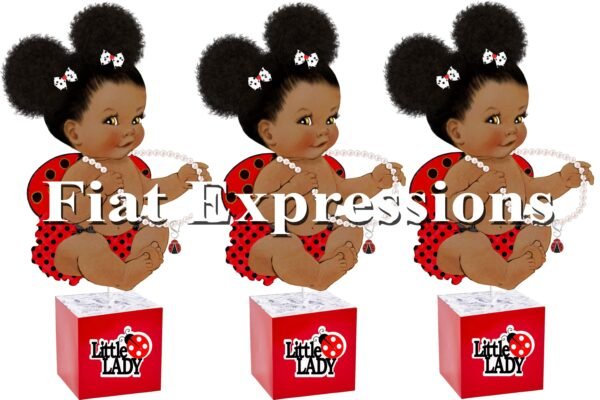 Ladybug Themed Baby Shower Centerpiece Decorations Red - 3 Centerpiece Set