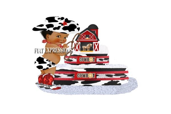 Cowboy Diaper Cake, 2 Tier Diaper Cake, Barn Diaper Cake, Cowboy Baby Shower Centerpiece & Gift