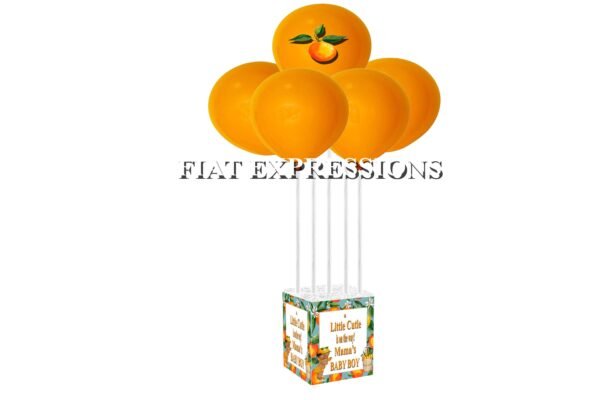 A Little Cutie Orange Boy Baby Shower Balloon Bouquet