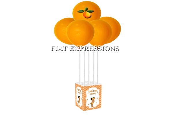 A Little Cutie Orange Girl Polka Dots Baby Shower Balloon Bouquet