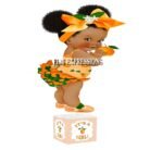 Little Cutie Orange Girl Chevron Baby Shower Centerpiece