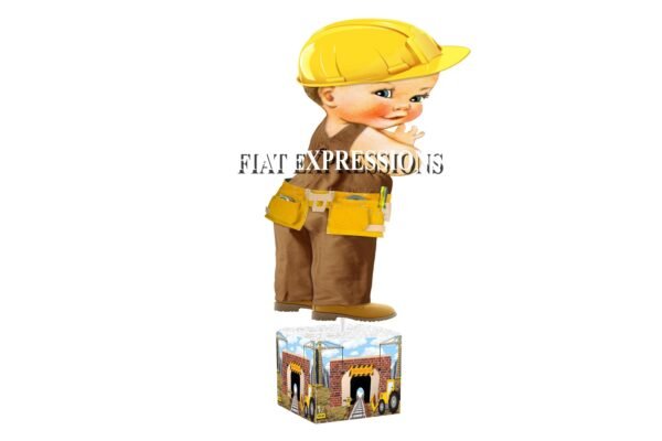 Construction Railroad Boy  Baby Shower Table Centerpiece