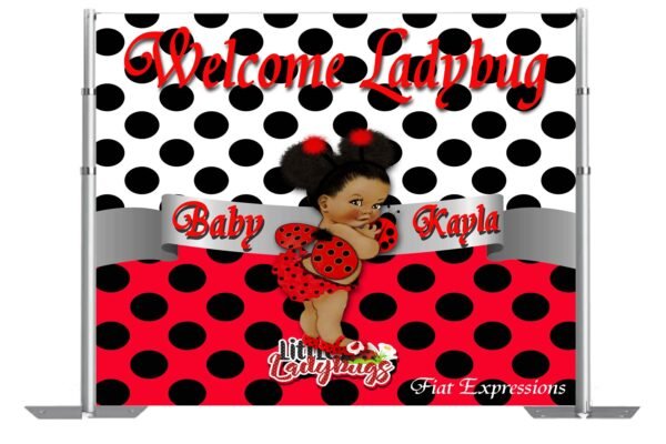 Ladybug Cutie Baby Shower Poster Backdrop Digital File