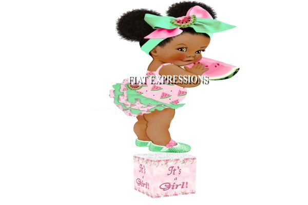 Watermelon Pink Girl Baby Shower Table Centerpiece