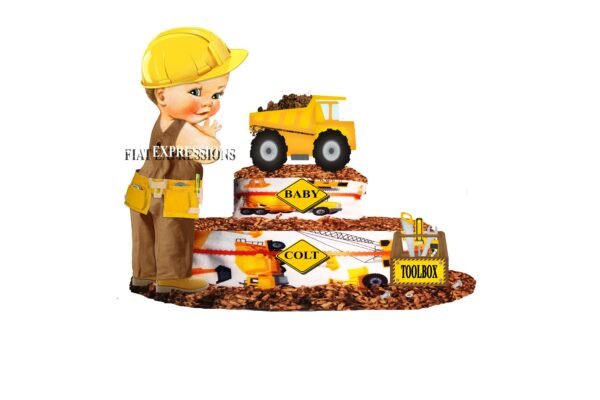 Construction Diaper Cake, Dump Truck Diaper Cake, Construction Baby Shower Centerpiece & Gift