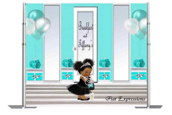Breakfast at Tiffany's Department Store & Diamonds Girl Baby Shower Backdrop, Baby Shower Poster, Baby Shower Sign, Baby Shower Prop Digital