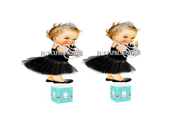 Breakfast at Tiffany's Girl with Purse Baby Shower Centerpiece, Baby Shower Decorations
