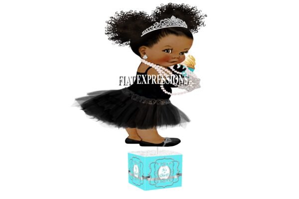 Breakfast at Tiffany's Girl & Cupcake Baby Shower Centerpiece
