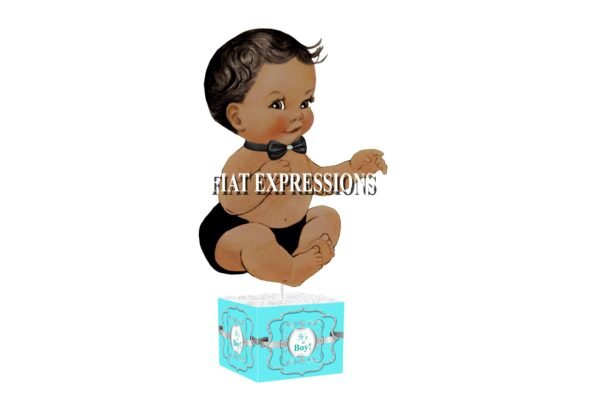 Breakfast at Tiffany's Sitting Boy Baby Shower Centerpiece