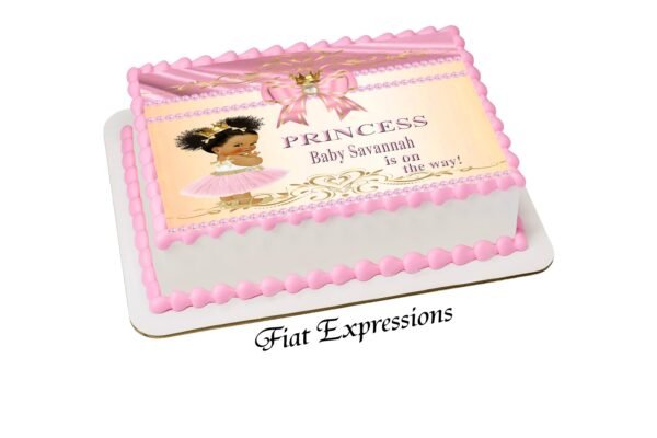 Princess Baby Pink Baby Shower Edible Cake Image Digital File