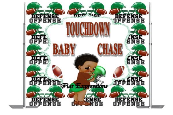 Football Brown & Green Sports Baby Shower Backdrop, Poster, Photo Prop, Baby Décor, Baby Shower Sign DIGITAL