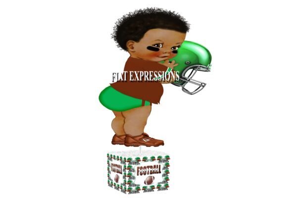 Football Green with Brown Baby Shower Centerpiece, Sports Baby Shower Centerpiece