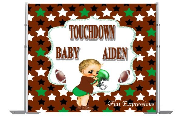 Football & Stars Sports Baby Shower Backdrop, Poster, Photo Prop, Baby Décor, Baby Shower Sign