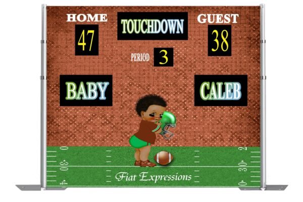 Football Brown Green Sports Baby Shower Backdrop, Poster, Photo Prop, Baby Décor, Baby Shower Sign
