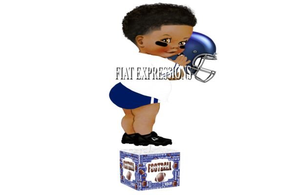Football Blue & Brown Baby Shower Centerpiece, Sports Baby Shower Centerpiece