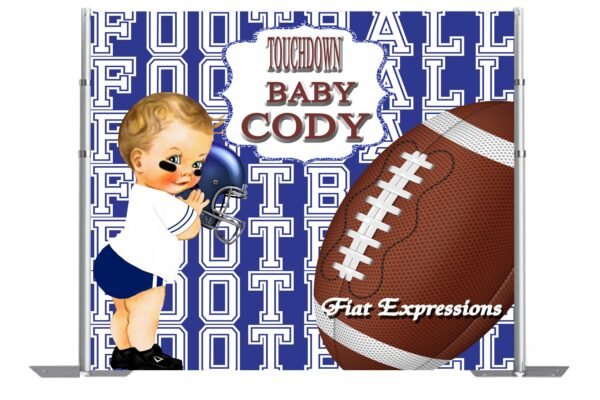 Football & Little Boy Blue Baby Shower Backdrop, Poster, Photo Prop, Baby Décor, Baby Shower Sign