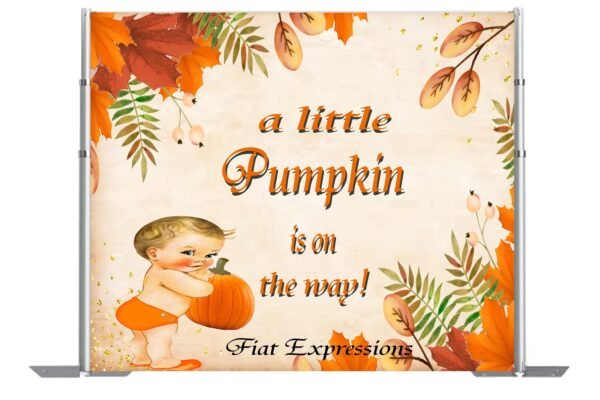 Pumpkin Boy Baby Shower Backdrop, Autumn Baby Shower Backdrop, Fall Baby Shower Backdrop, Baby Shower Backdrop Digital File DIGITAL