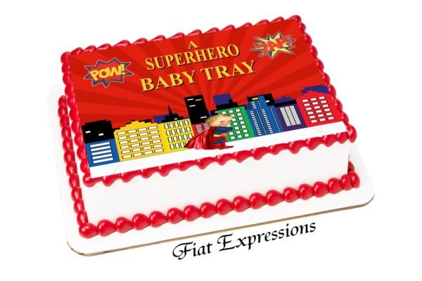 Superhero Baby Shower Edible Cake Image Digital File