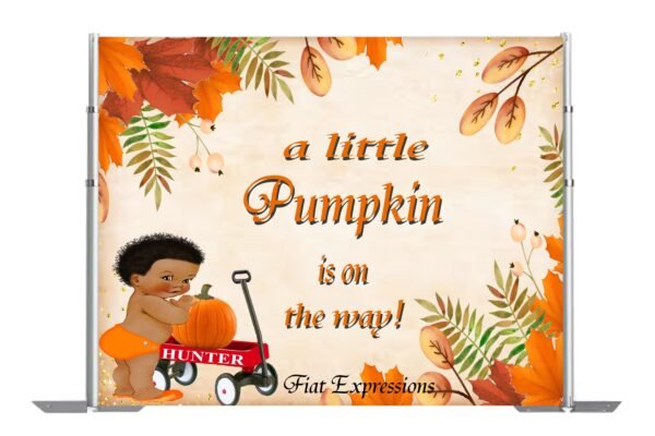 Pumpkin Boy & Wagon Baby Shower Backdrop, Autumn Baby Shower Backdrop, Fall Baby Shower Backdrop, Baby Shower Backdrop Digital File DIGITAL