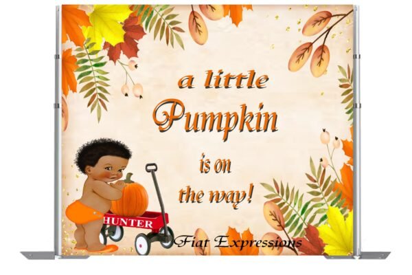 Pumpkin Boy Wagon Baby Shower Backdrop, Autumn Baby Shower Backdrop, Fall Baby Shower Backdrop, Baby Shower Backdrop Digital File DIGITAL
