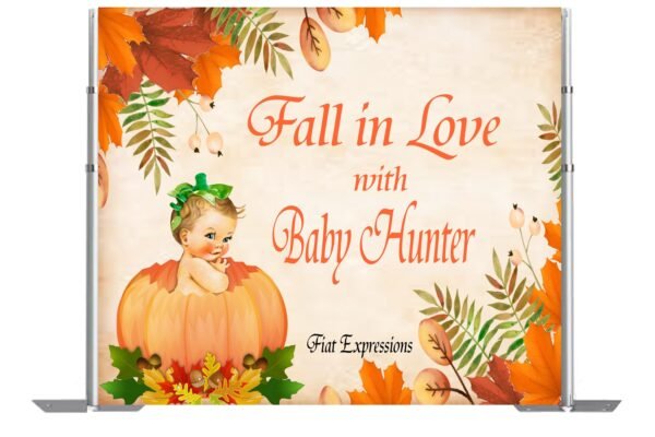 Pumpkin Little Boy Baby Shower Backdrop, Autumn Baby Shower Backdrop, Fall Baby Shower Backdrop, Baby Shower Backdrop Digital File DIGITAL