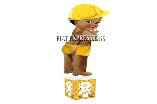 Construction Little Worker Baby Shower Table Centerpiece