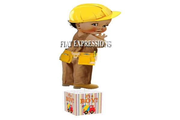 Construction Boy & Cement Truck Baby Shower Table Centerpiece