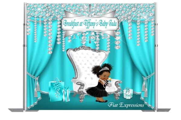 Breakfast at Tiffany's Girl Baby Shower Backdrop, Baby Shower Poster, Baby Shower Sign, Baby Shower Prop Digital