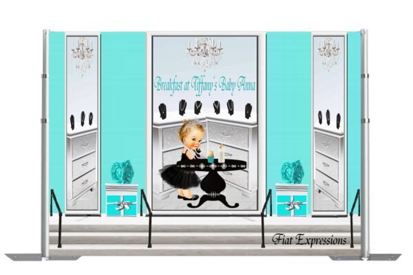 Breakfast at Tiffany's Department Store Girl Baby Shower Backdrop, Baby Shower Poster, Baby Shower Sign, Baby Shower Prop Digital