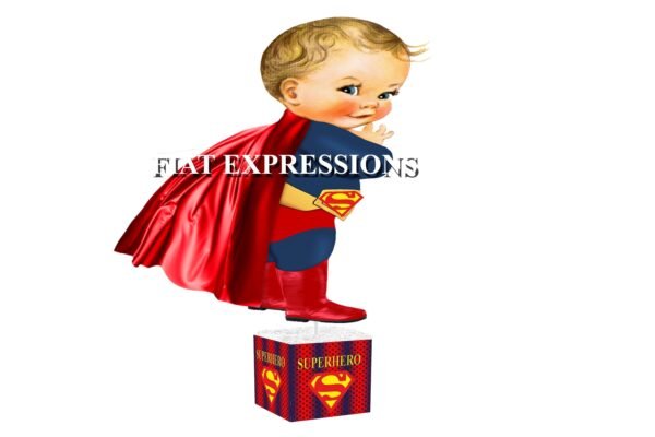 Superhero Boy Red Baby Shower Table Centerpiece