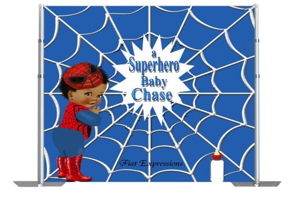 Spider Baby Superhero Baby Shower Poster Backdrop Digital File