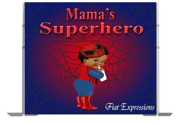 Spider Baby Superhero with Bottle Baby Shower Poster Backdrop DIGITAL
