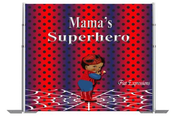 Spider Baby Superhero with Pacifier Baby Shower Poster Backdrop DIGITAL