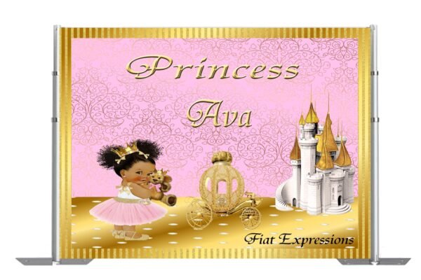 Princess Pink & Gold Baby Shower Backdrop, Poster, Sign, Photo Prop, Baby Shower Backdrop Digital File