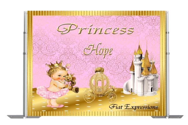 Princess Pink & Gold Baby Shower Backdrop, Poster, Sign, Photo Prop, Baby Shower Backdrop Digital File