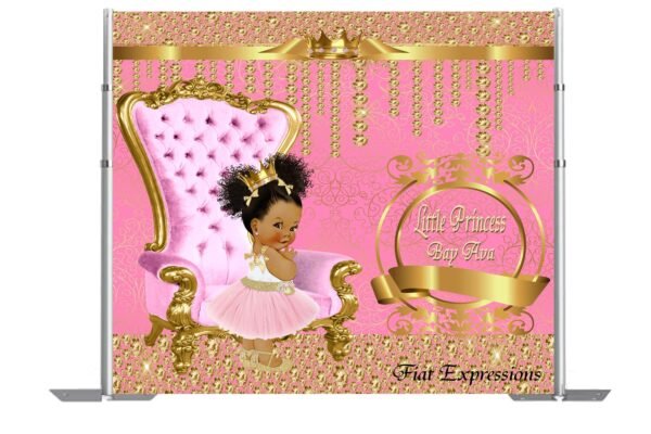 Princess & Gold Sign Baby Shower Backdrop, Poster, Sign, Photo Prop, Baby Shower Backdrop Digital File