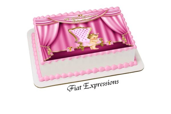 Princess & Gifts Pink Gold Edible Cake Image Digital File