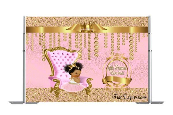 Princess Baby & Gold Sign Baby Shower Backdrop, Poster, Sign, Photo Prop, Baby Shower Backdrop Digital File