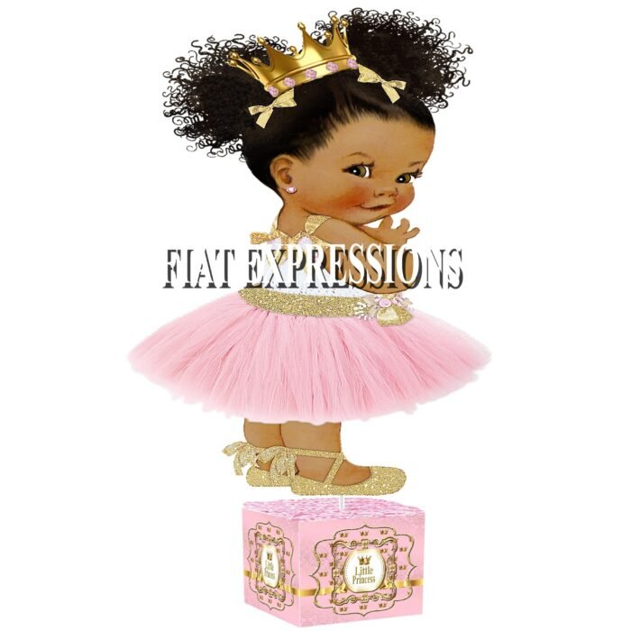 Princess Baby Centerpiece Pink Gold Crowns Paisley Princess Baby Centerpiece Pink Gold Crowns Paisley