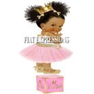 Princess Baby Centerpiece Pink Gold Stripes Paisley Crown