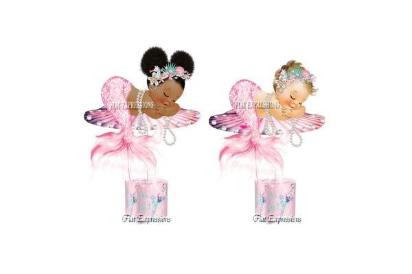 Mermaid Pink & Turquoise Baby Shower Centerpiece