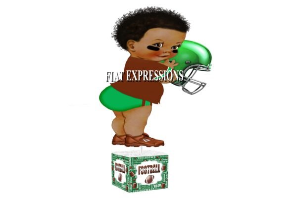 Football Green & Brown Baby Shower Centerpiece, Sports Baby Shower Centerpiece