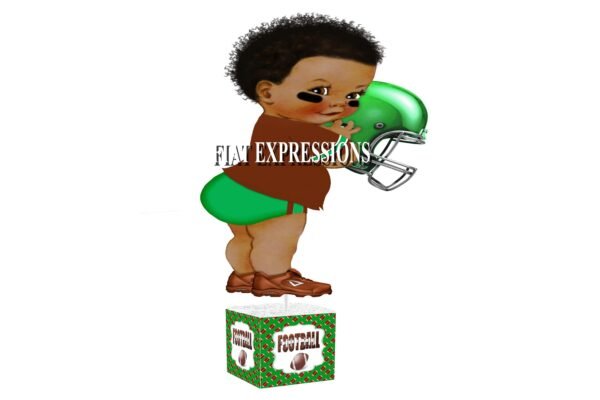 Football Green Brown Baby Shower Centerpiece, Sports Baby Shower Centerpiece