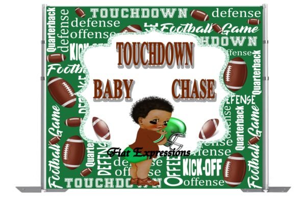 Football Green with Brown Sports Baby Shower Backdrop, Poster, Photo Backdrop, Baby Shower Sign DIGITAL