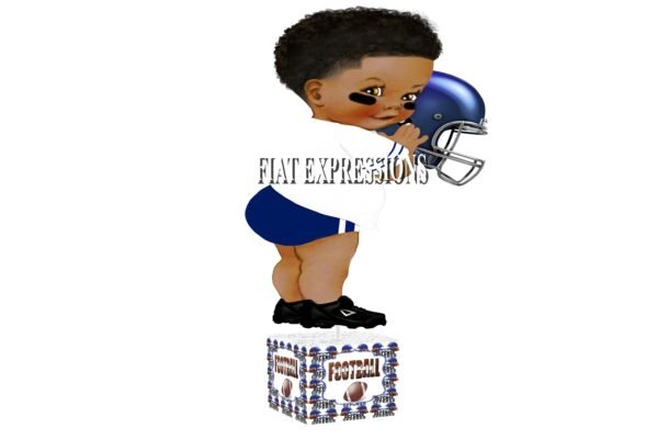Football Blue with Brown Baby Shower Centerpiece, Sports Baby Shower Centerpiece