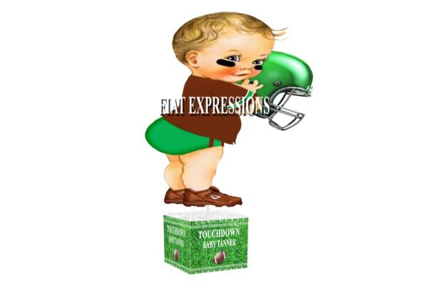 Football Green Baby Shower Centerpiece, Sports Baby Shower Centerpiece